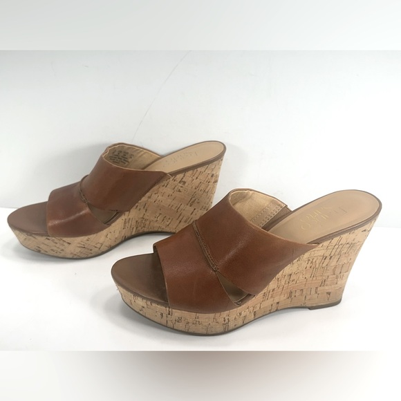 NWOB - Franco Sarto Sarti Open Toe Sandals With Cork Wedge Heel - Size 8M - Picture 2 of 8